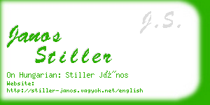 janos stiller business card